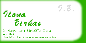 ilona birkas business card